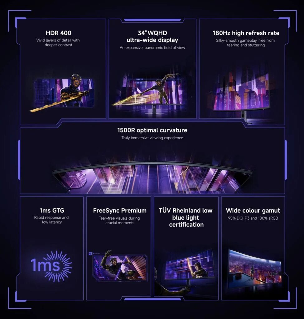 Xiaomi Launched Its 34-Inch Curved Gaming Monitor to Australia at a Competitive Price