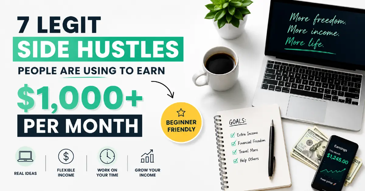 7 Legit Side Hustles People Are Using to Earn $1,000+ Per Month (2026 Guide)